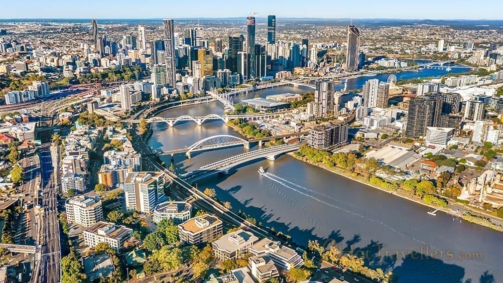 Brisbane City River Aerial View