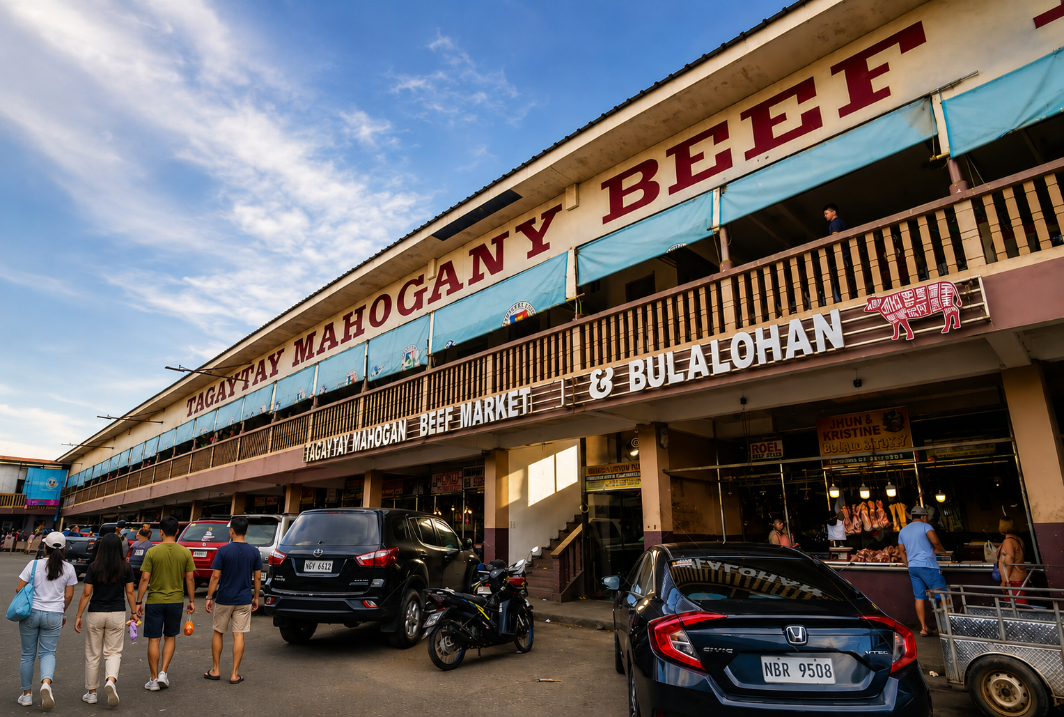 Tagaytay Mahogany Beef Market and Bulalohan with local restaurants and visitors in Tagaytay