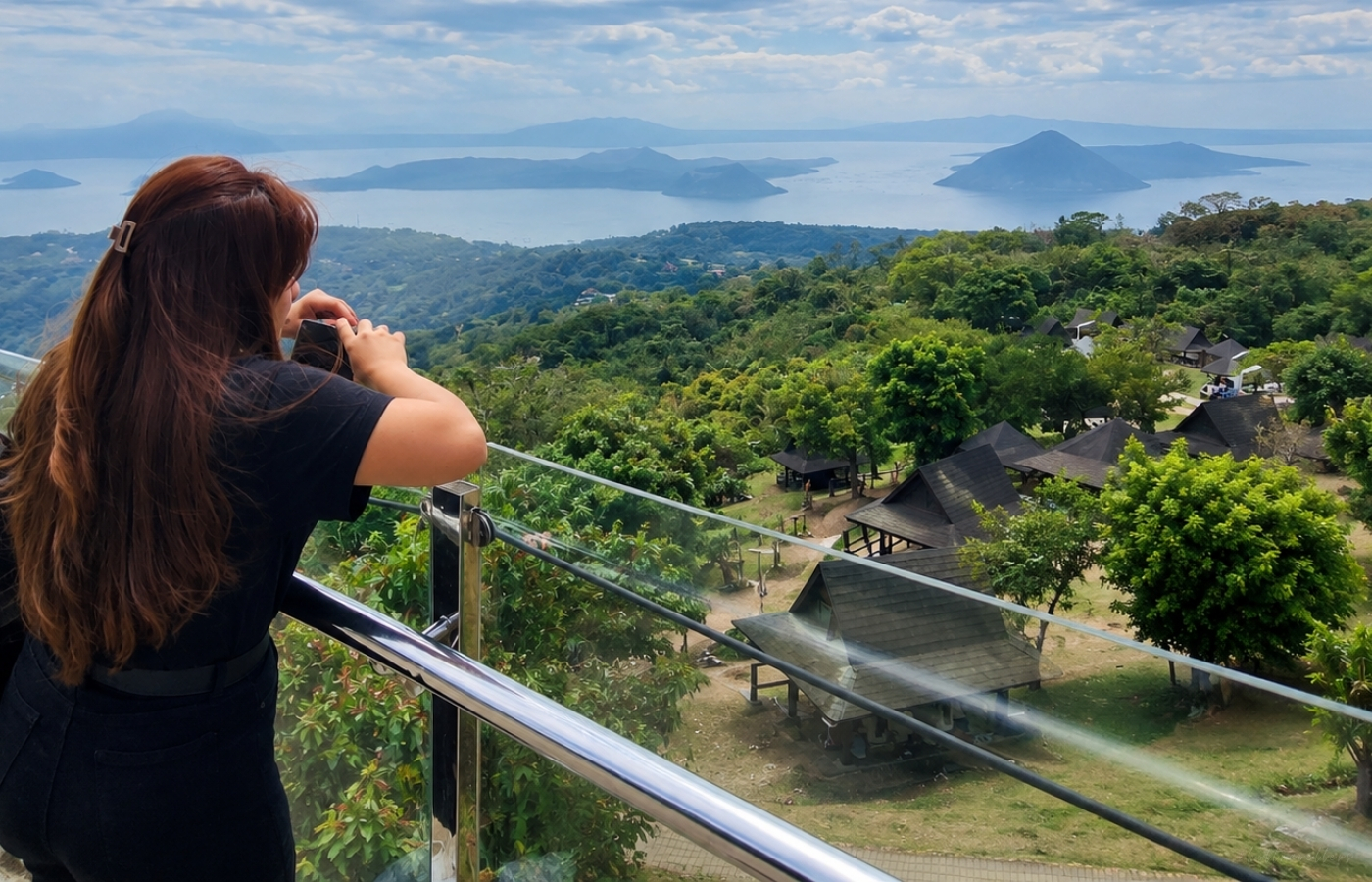 2HotTravellers overlooking Taal Volcano from Tagaytay Picnic Grove viewpoint