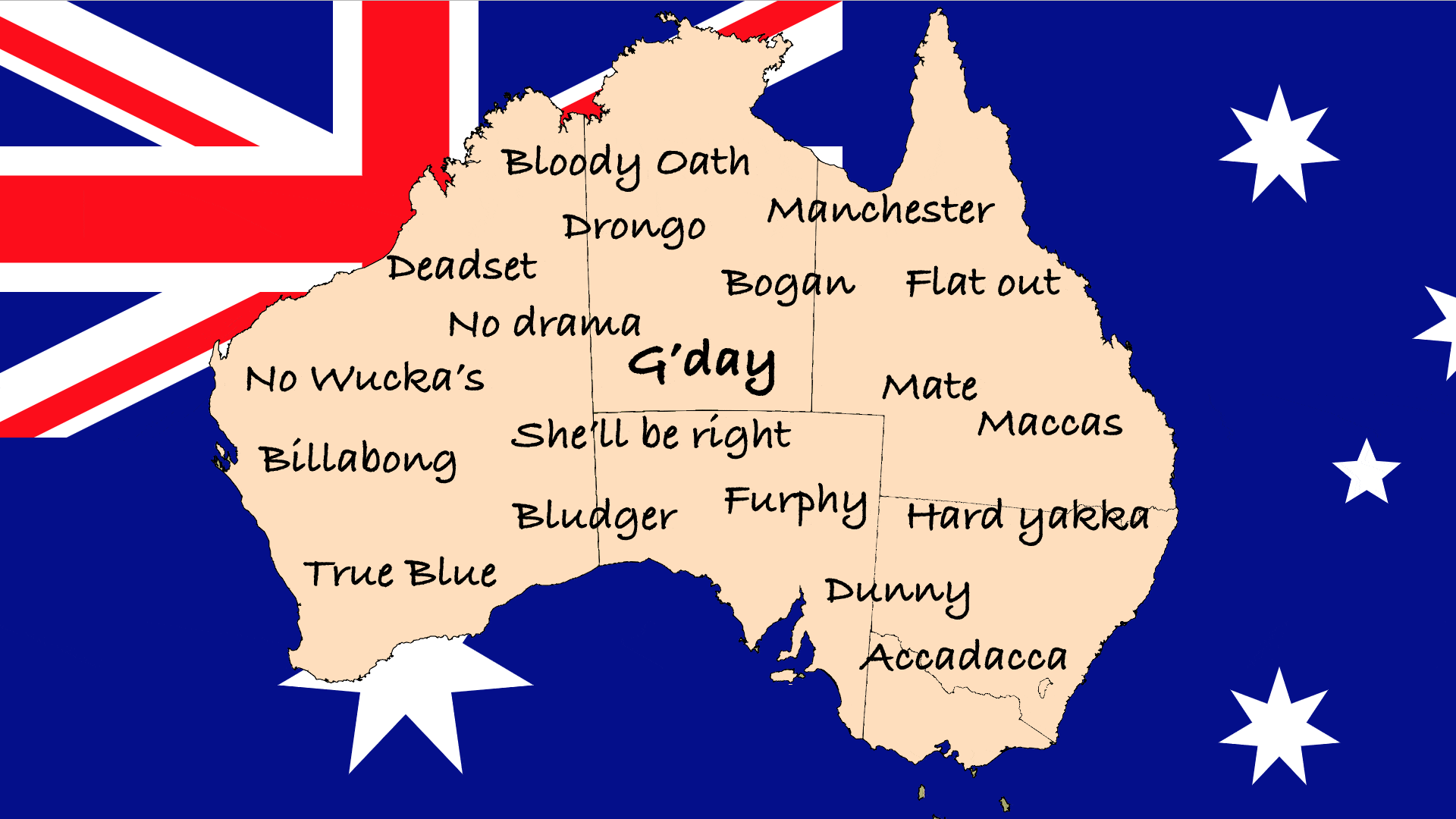 Australian Slang - map