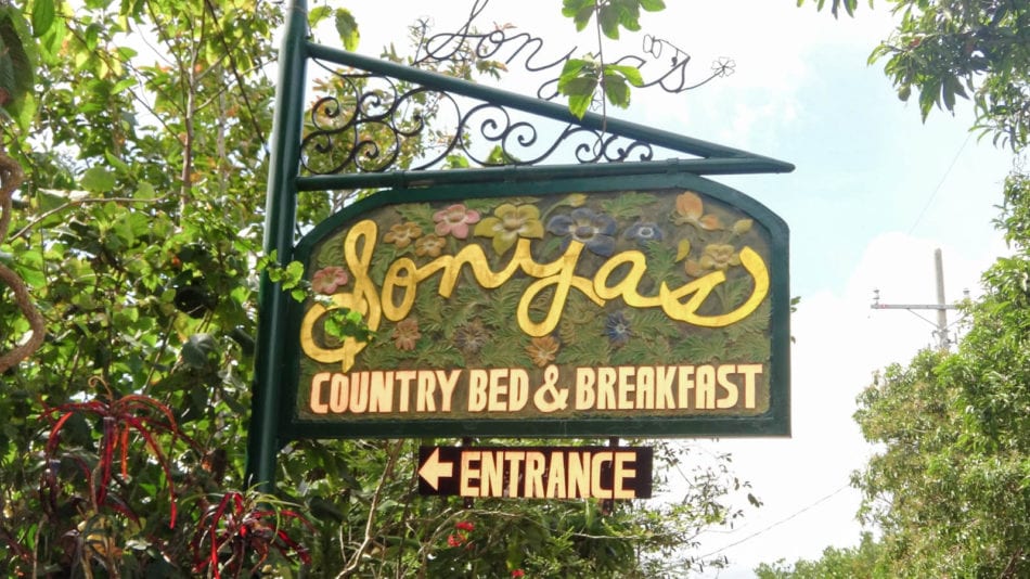 Sonyas garden Tagaytay B&B signage