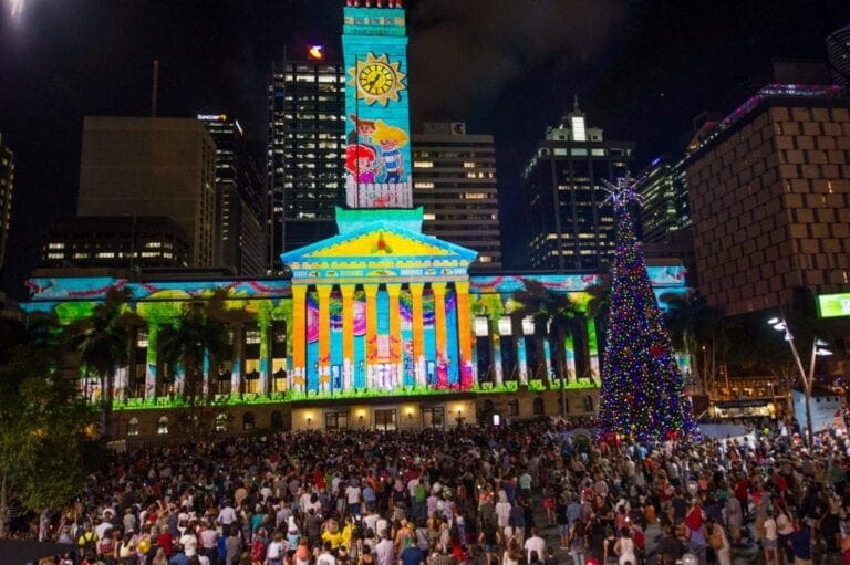 Christmas in Brisbane 2020: Best Events during COVID19 Christmas in Brisbane - Gold_Lotto_City_Hall_Lights