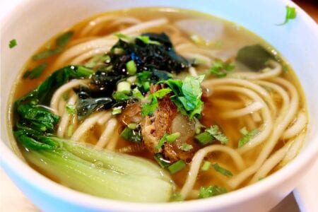 Hand-pulled Noodles with Stewed Pork Ribs Soup