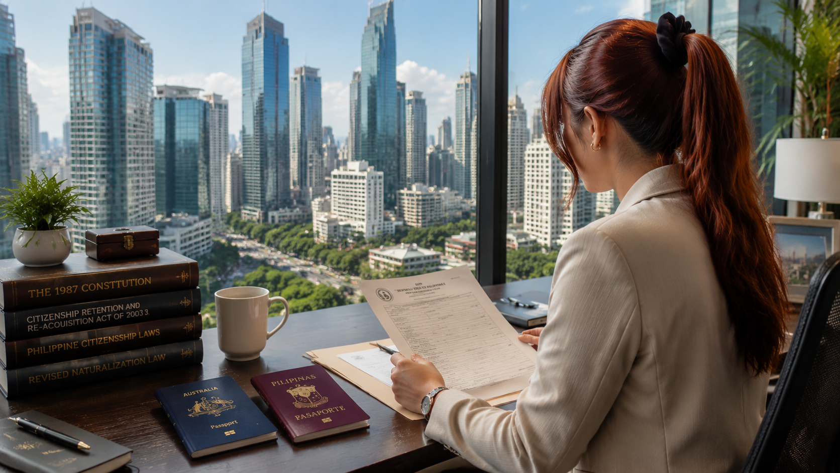 Dual citizenship in the Philippines with a Filipina overlooking modern Metro Manila