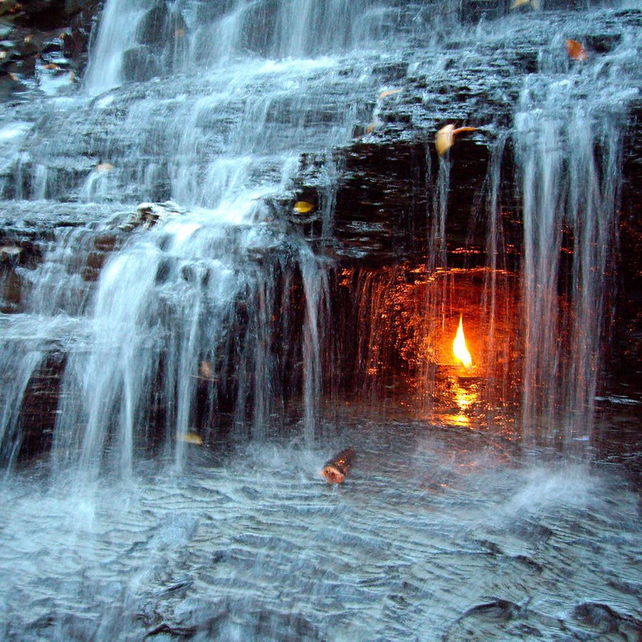 Eternal Flame Falls strangest places in the world