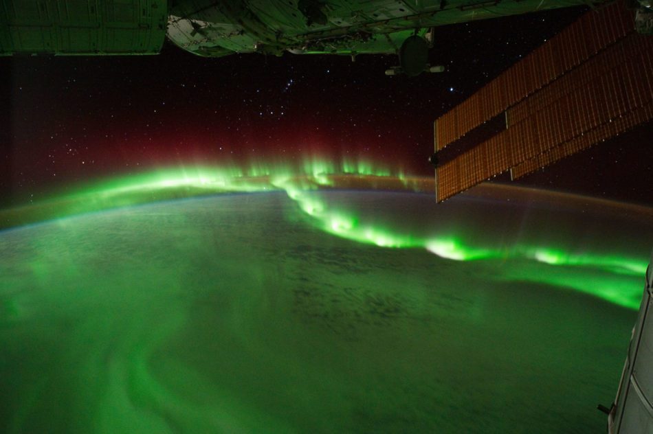 Southern lights seen from space.